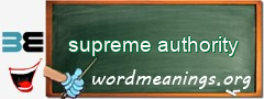 WordMeaning blackboard for supreme authority